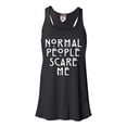 thumbnail image 1 of Womens Normal People Scare Me Flowy Racerback Tank Top T-Shirt, 1 of 1