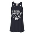 thumbnail image 1 of Womens Normal People Scare Me Flowy Racerback Tank Top T-Shirt, 1 of 1