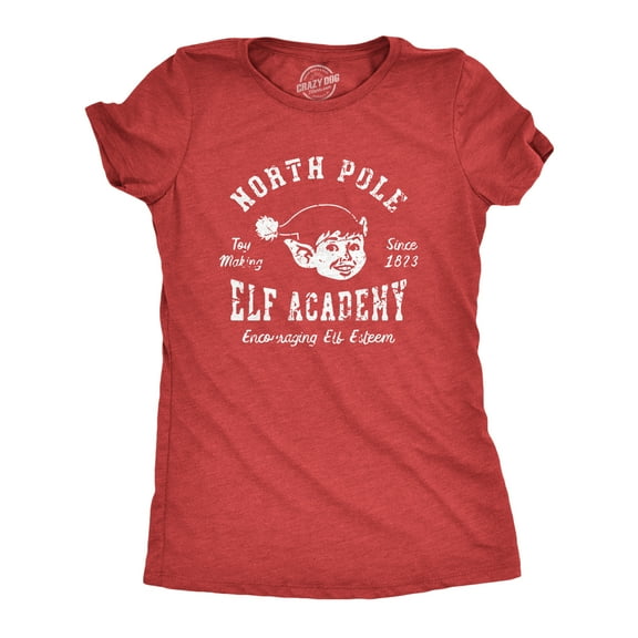 Womens North Pole Elf Academy T Shirt Funny Christmas Party Santas Helpers Tee for Ladies Womens Graphic Tees