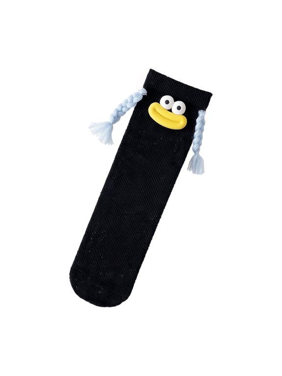 Womens Novelty Braid High Thigh Socks, Cute Colorful Dopamine Style Funny Long Over Knee Cotton Blend Hosiery for Home Lounge (1-Pair)