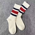 thumbnail image 1 of Womens Novelty Striped Crew Socks Athletic Vintage Slouch Mid Calf Tube Socks, 1 of 14