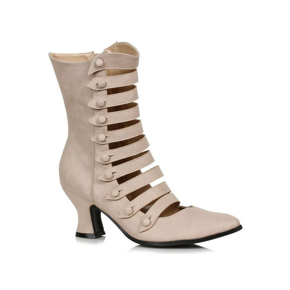 Womens Nude Strappy Heeled Bootie
