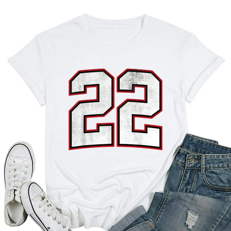 Womens Number Twenty Two 22 T-Shirt White 3X-Large - Walmart.com