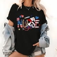 thumbnail image 1 of Womens "Nurse" Patriotic - Themed Graphic Tees with Flag, Stethoscope & Medical Elements Print T - shirts Casual Short Sleeve Tops Ideal For Daily Wear Shirts, 1 of 5