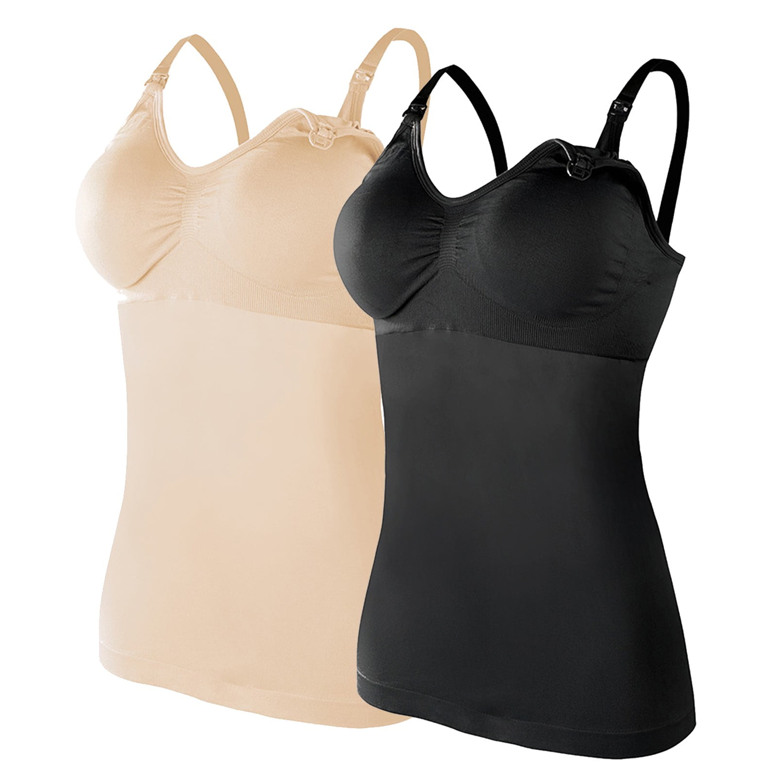 Womens Nursed Tank Tops Built In Bra Top For Breastfeeding Maternity  Camisole Brasieres 2PC With 4PC Pads 
