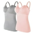 thumbnail image 1 of Womens Nursed Tank Tops Built In Bra Top For Breastfeeding Maternity Camisole Brasieres 2PC With 4PC Pads, 1 of 5