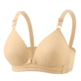 thumbnail image 1 of Womens Nursing Bra Front Closure Breastfeeding Wireless Push-up Support Comfortable Adjustable Strap Underwear (40, Beige), 1 of 4