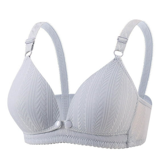 Womens Nursing Bra Front Closure Breastfeeding Wireless Push-up Support Comfortable Adjustable Strap Underwear (42, Gray)