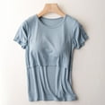thumbnail image 1 of Womens Nursing Breastfeeding Tops Plus Size Double Layer Breastfeeding Shirts Short Sleeve Crew Neck Solid Color Maternity Tops T Shirt, 1 of 3