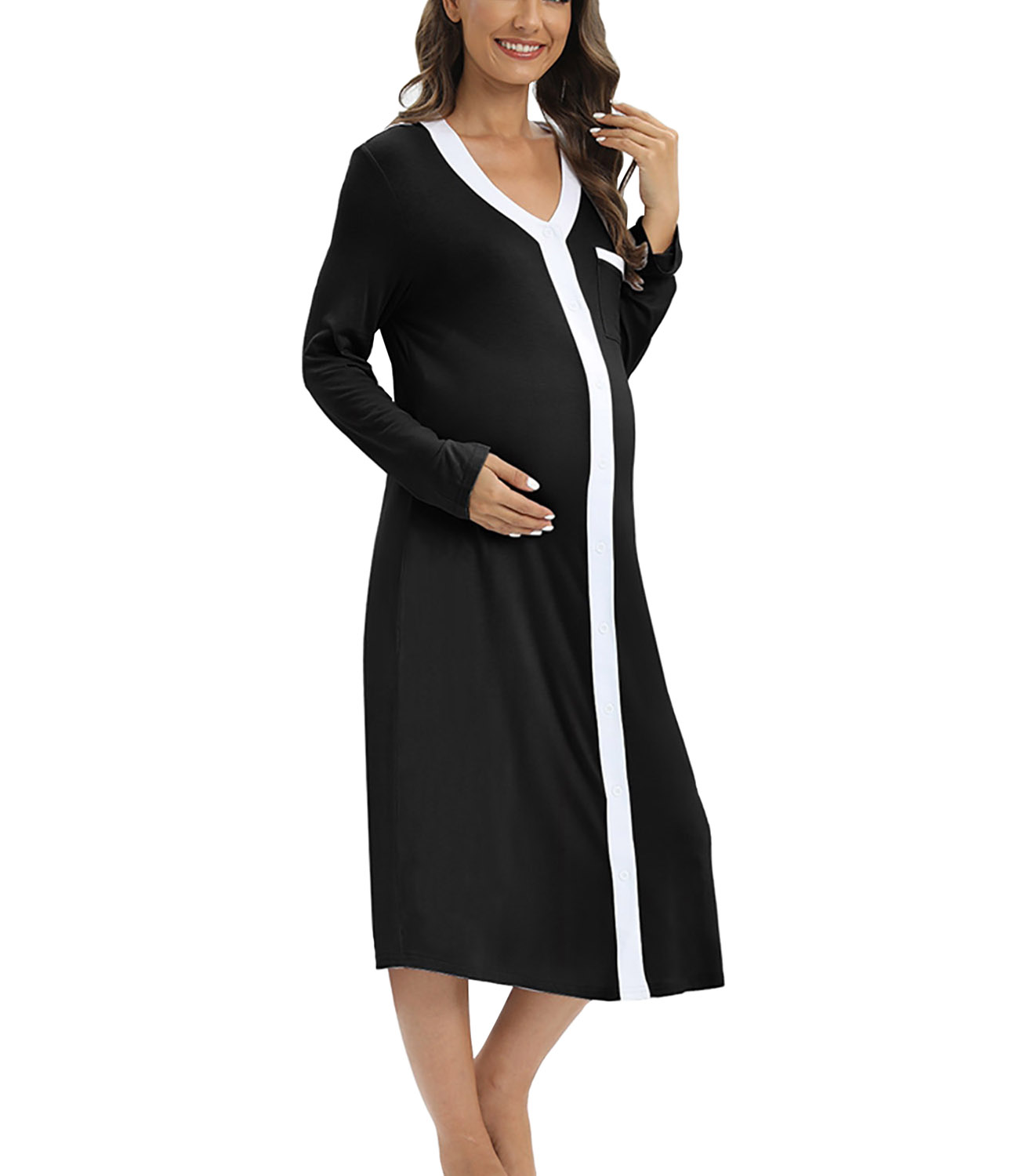 Womens Nursing Gown Nightgown Maternity Nursing Dress 3 in 1 Delivery