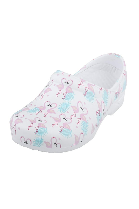 Womens Nursing Shoes Clogs Beach Footwear Waterproof Nursing Slippers - Flamingo Printed - 39
