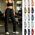 thumbnail image 1 of Womens Nylon Lightweight Hiking Pants, Elastic Drawstring Waist Quick Dry Athletic Pants with Pockets, Camping Running Active Wear | VerBelle,Navy XL, 1 of 8