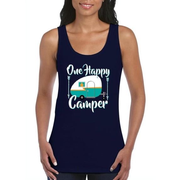 Womens ONE HAPPY CAMPER Tank Top