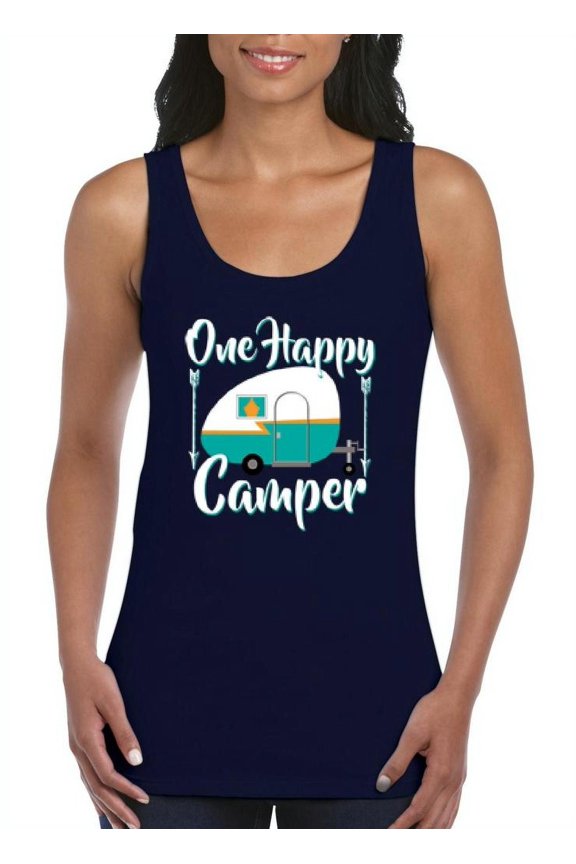 Womens ONE HAPPY CAMPER Tank Top