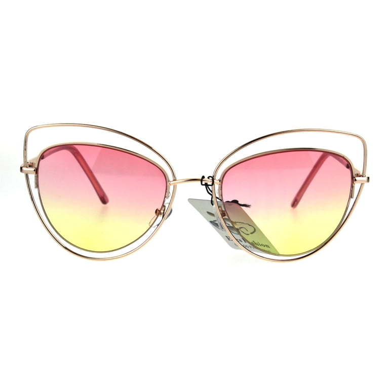 Womens Oceanic Gradient Oversize Double Rim Goth Cat Eye  display picture 3