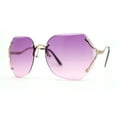 thumbnail image 1 of Womens Oceanic Lens Rimless Swan Down Temple Sunglasses Gold Purple, 1 of 4