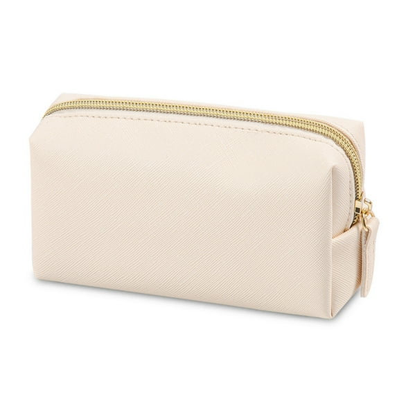 Womens Octagonal Bag, Travel Toiletry Case, Portable Wash Bag, Small Storage Pouch for Travel, Gym, and Daily Use, Beige, by FAJHHA