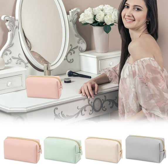 Womens Octagonal Bag, Travel Toiletry Case, Portable Wash Bag, Zippered Closure, for Travel, Gym, and Daily Storage, Medium Pink, by FAJHHA