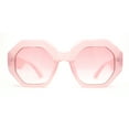 thumbnail image 1 of Womens Octagonal Mod Classy Thick Plastic Sunglasses All Pink, 1 of 4
