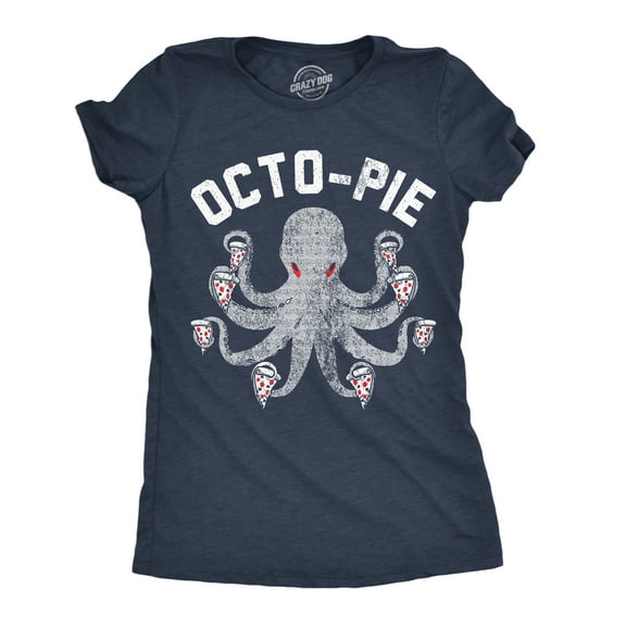 Womens Octo Pie T Shirt Funny Pizza Lovers Octopus Joke Tee for Ladies Womens Graphic Tees