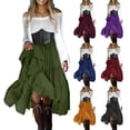 thumbnail image 1 of Womens Off Shoulder Renaissance Dress Bell Sleeves Vintage Medieval Peasant Long Dresses Halloween Pirate Costume(PurpleM), 1 of 6