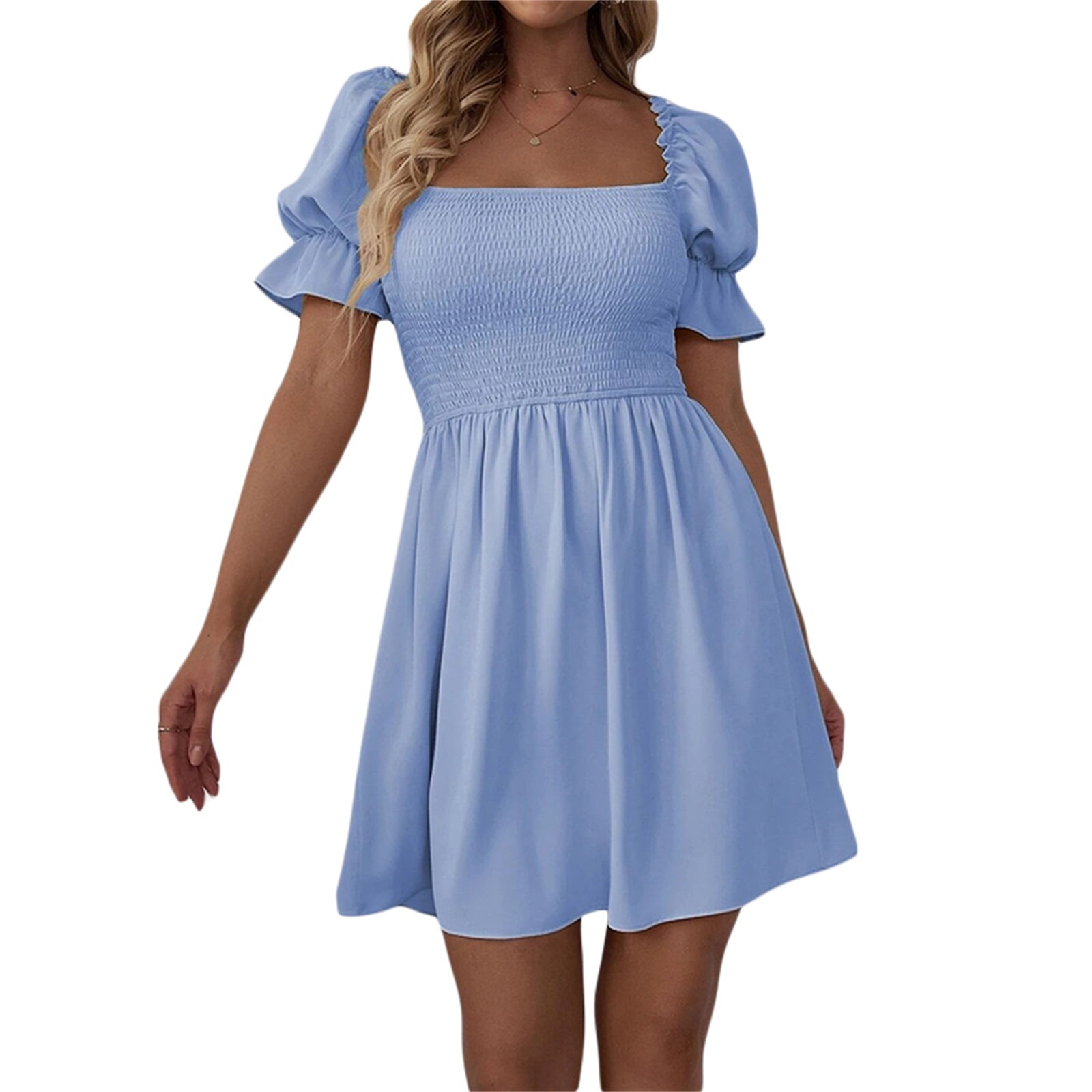 High neck flounce outlet skater dress