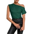 thumbnail image 1 of Womens Off Shoulder Sweater Y2K Short Sleeve Ribbed Knit Pullover Date Night Top Blouse, 1 of 2