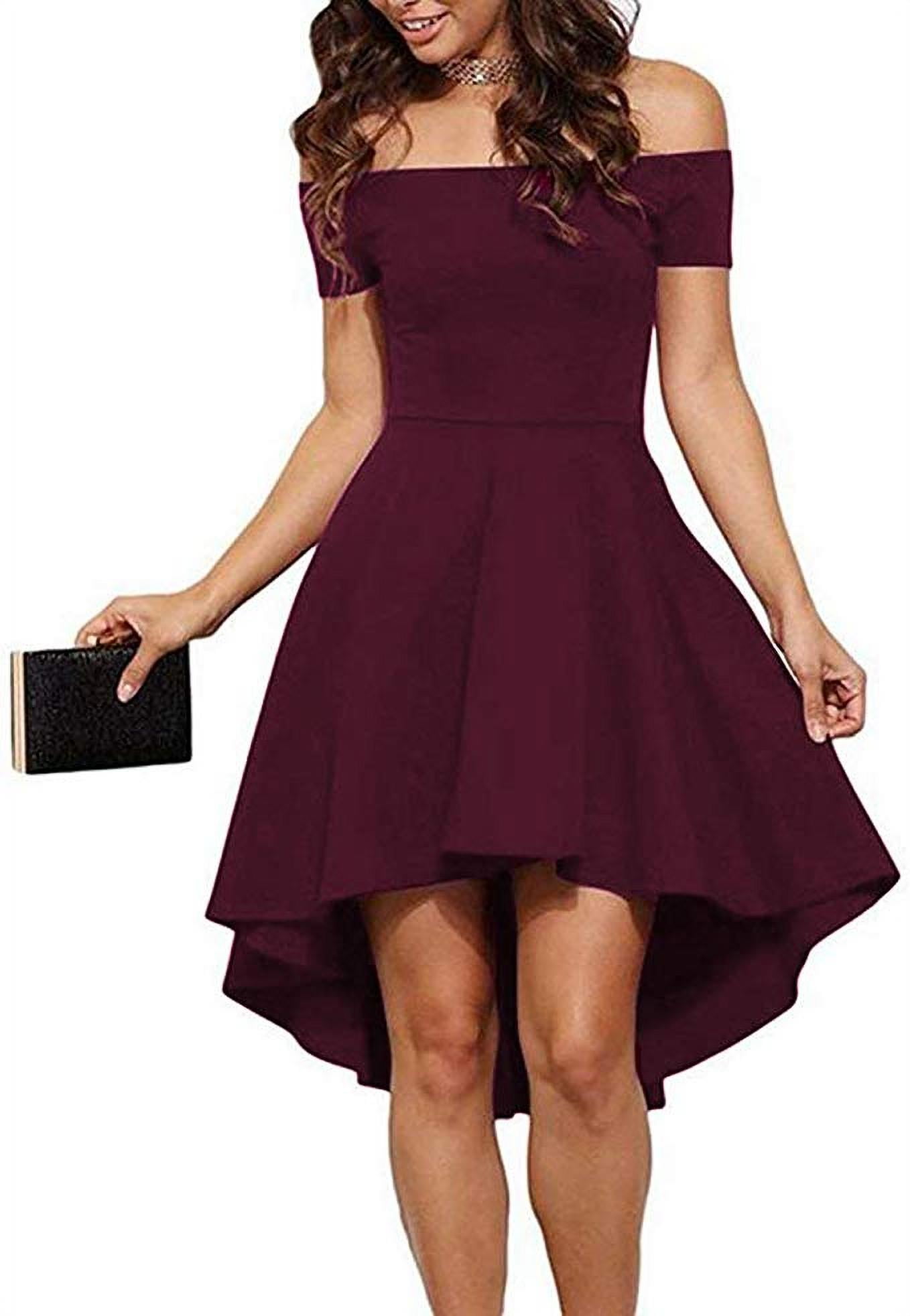 off the shoulder high low skater dress Sweetest Look Floral Off Shoulder High Low Skater Dress