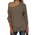 thumbnail image 1 of Womens Off The Shoulder Sweater Oversized Knit Long Sleeve Sweaters Tunic Tops, 1 of 4