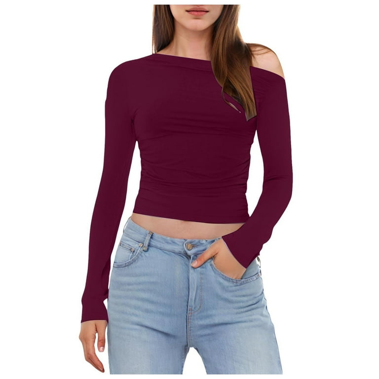 Sexy Solid Off Shoulder Slash Neck Stitching Sweatshirt Sexy Solid Off Shoulder Slash Neck Stitching Sweatshirt