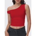 thumbnail image 1 of Womens Off The Shoulder Tops Sleeveless Shirts Going Out Crop Tank Tops Slim Fitted Summer Outfits, 1 of 6