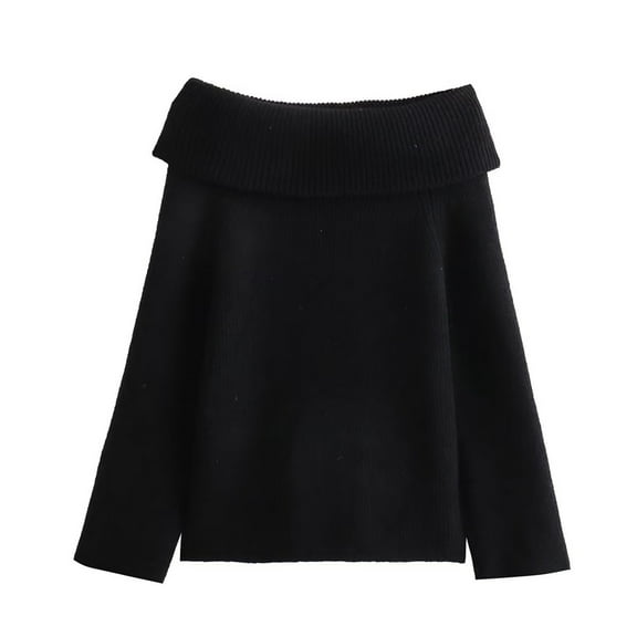 Womens Off the Shoulder Sweaters Long Sleeve Knit Sweater Loose Fit Fall Trendy Sexy Pullover Jumper Tops
