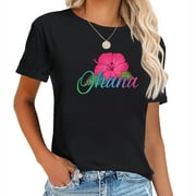 Womens Ohana Aloha Hawaii From The Island - Feel T Graphic T-Shirt for Women with Eye-catching Print Art