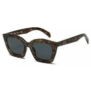 Womens Old Fashion Chic Thick Plastic Large Rectangular Cat Eye Retro Sunglasses