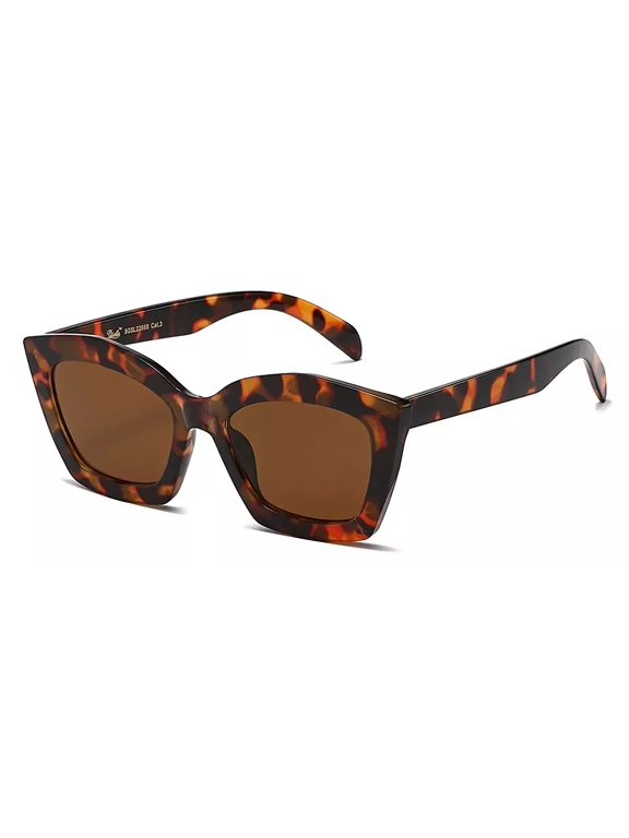 Womens Old Fashion Chic Thick Plastic Large Rectangular Cat Eye Retro Sunglasses