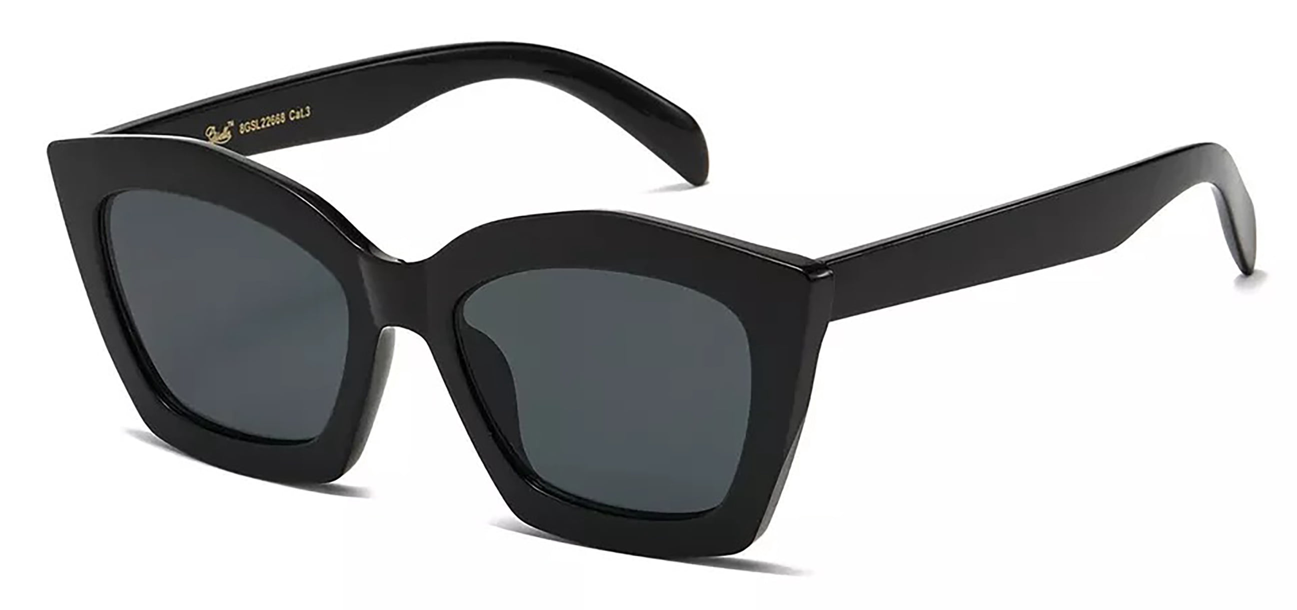 Womens Old Fashion Chic Thick Plastic Large Rectangular Cat Eye Retro Sunglasses