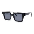 thumbnail image 1 of Womens Old Fashion Retro Horn Rim Plastic Rectangular Sunglasses All Black, 1 of 4