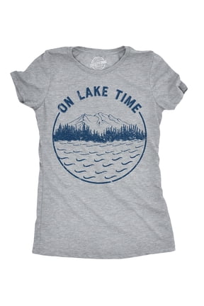 Womens On Lake Time T Shirt Funny Summer Vacation Outdoors Tee for Ladies Womens Graphic Tees