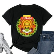 Womens Onam Festival Indian Om Shanti Peace Aum Dharma ART T-Shirt Black 4X-Large