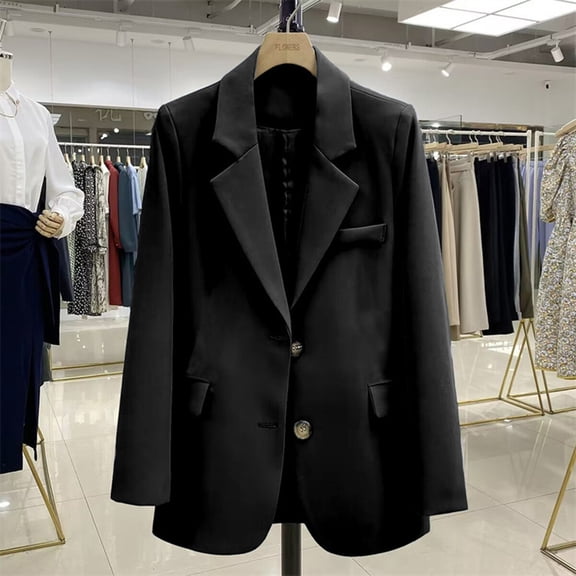 Womens One Button Long Sleeve Regular Fit Suit Sport Coat Jacket Business Casual Lightweight Sport Coat Insulated Vest Camp Vest Women Peak Lapel Jacket Lapel Coat Women Half Vest Winter Rain Coats