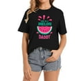 thumbnail image 1 of Womens One In A Melon Daddy Watermelon Funny Family Matching T-Shirt Black, 1 of 5