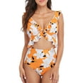 thumbnail image 1 of Womens One Piece Ruffle Cut Out Swimsuits Strappy Monokinis Bathing Suits, 1 of 6