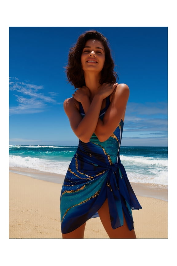 Womens One Piece Swimsuit with Cover Up Sarong - Floral Bathing Suit One Piece Swimsuit with Beach Cover Up Set, Vintage Retro Swimwear for Women, Summer Beach Pool Vacation