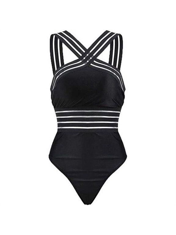 Womens One Piece Swimsuit Monokini Swimwear Bathing Suit Push Up Bikini