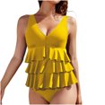 thumbnail image 1 of Womens One Piece Swimsuit Ruffle Tummy Control Modest Bathing Suit Full Coverage Retro Swim Dress Swimwear, 1 of 6