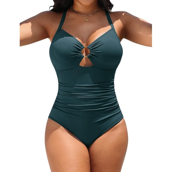 Womens One Piece Swimsuit Slimming Tummy Control Bathing Suit Shapewear Full Coverage Swim Suits