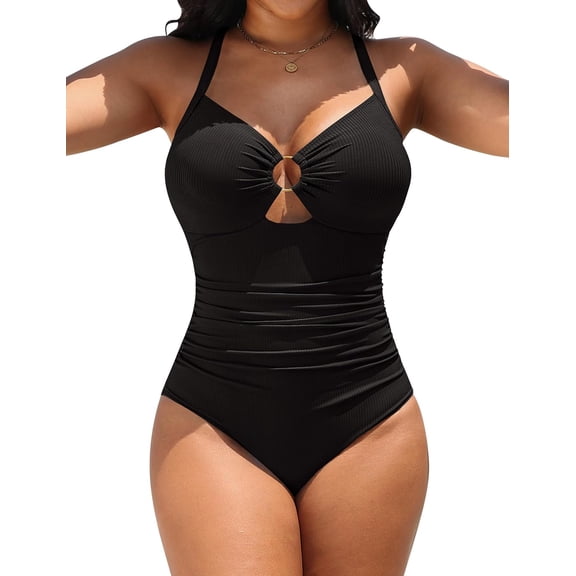 Womens One Piece Swimsuit Slimming Tummy Control Bathing Suit Shapewear Full Coverage Swim Suits