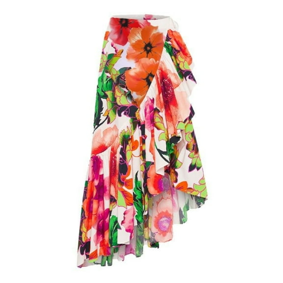 Womens One Piece Swimsuit with Beach Cover Up Floral Printed Summer Holiday Beach Skirt