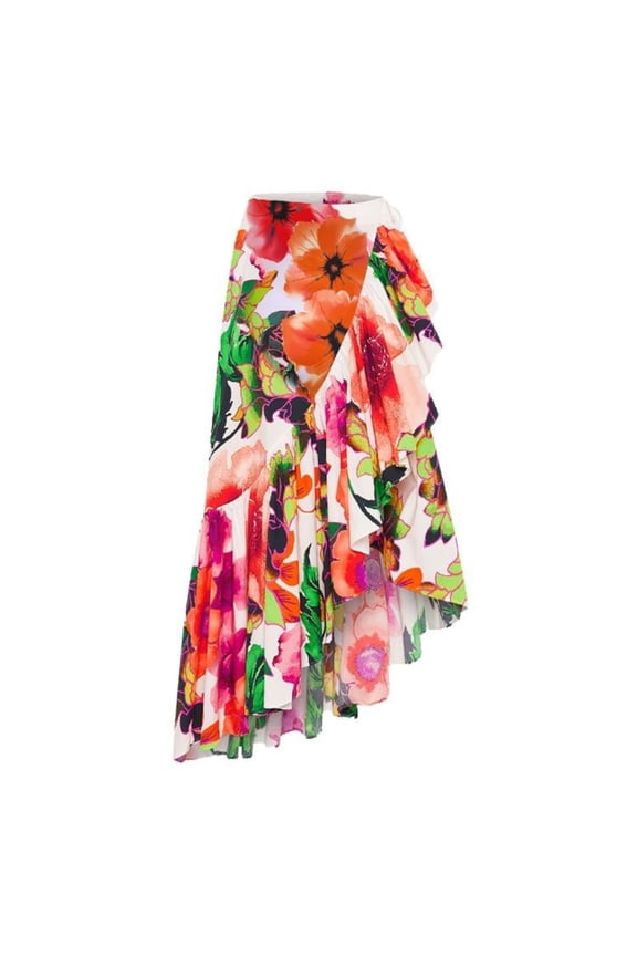 Womens One Piece Swimsuit with Beach Cover Up Floral Printed Summer Holiday Beach Skirt