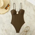 thumbnail image 1 of Womens One Piece Swimsuits Cut Out Halter Metal Bathing Suit, 1 of 7